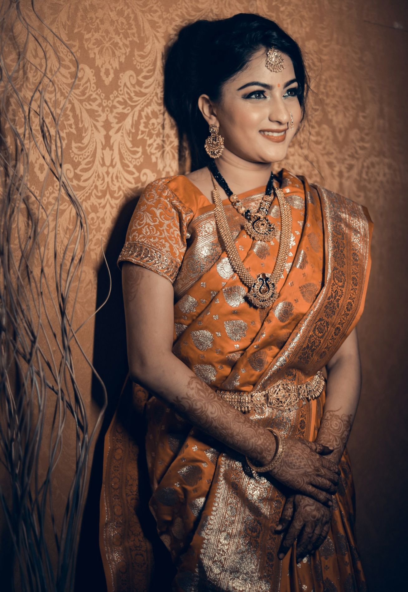 Maroon Silk Woven Banarasi Saree