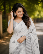 Ivory Mist Chanderi Saree