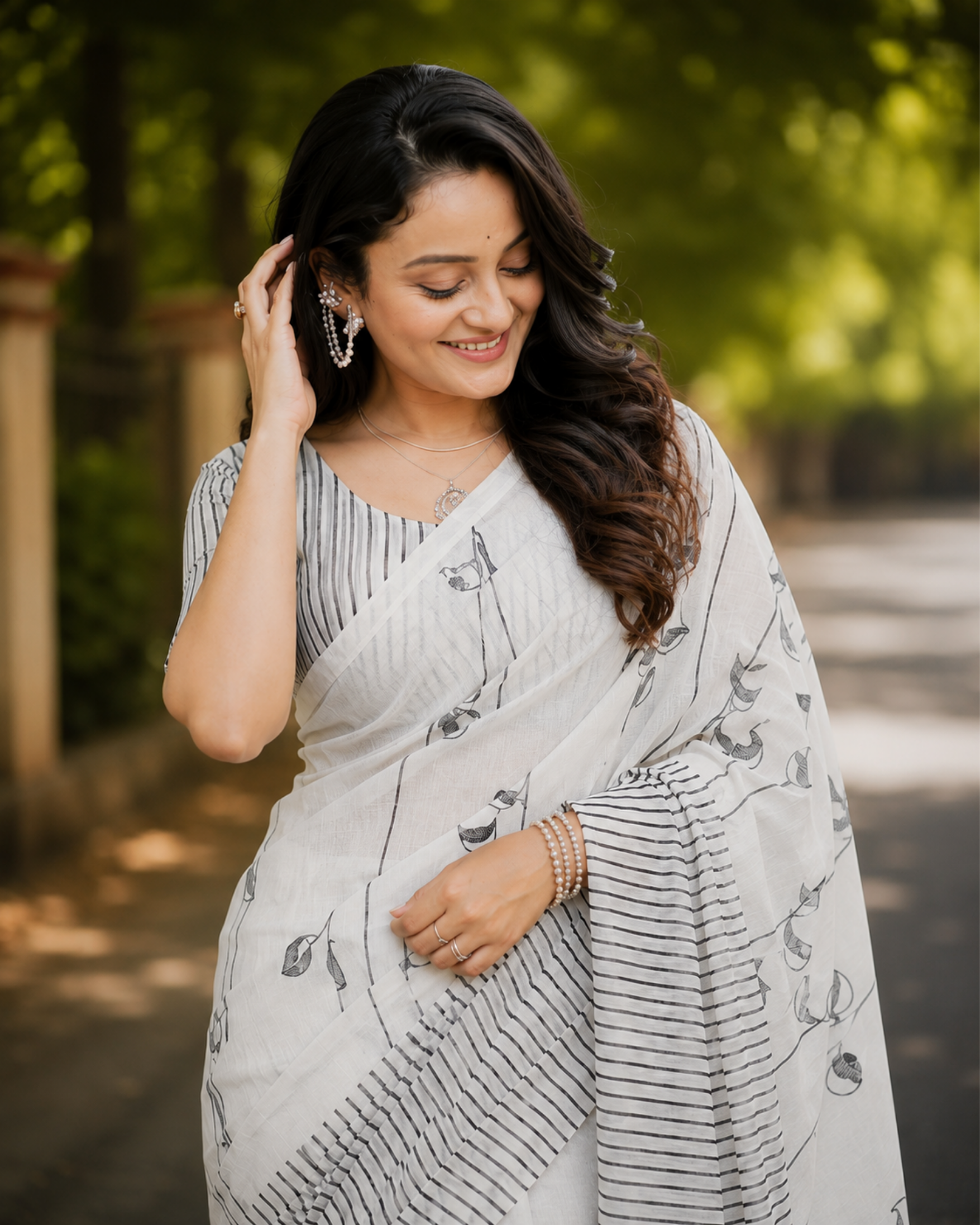 Ivory Mist Chanderi Saree