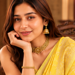 Bright Marigold Brocade Banarasi Silk Saree