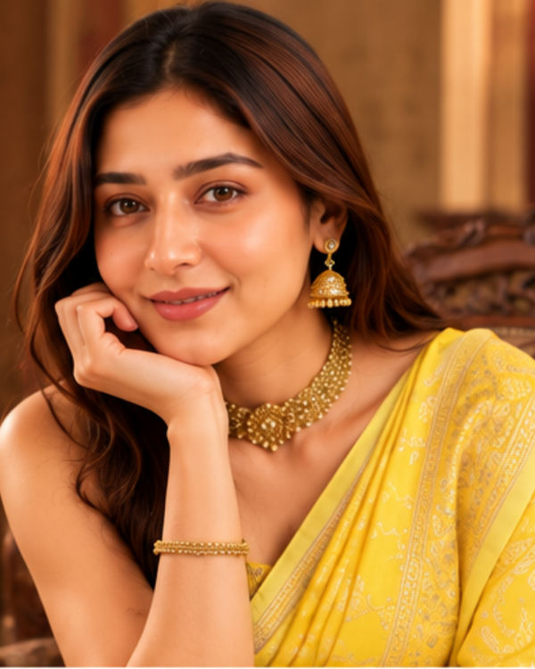 Bright Marigold Brocade Banarasi Silk Saree