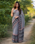 Charcoal Heritage Chanderi Saree
