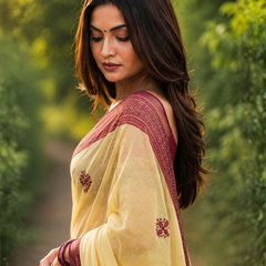 Maroon Heritage Chanderi Saree