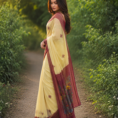 Maroon Heritage Chanderi Saree