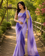Lilac Indigo Ombre Shaded Fandy Silk Saree