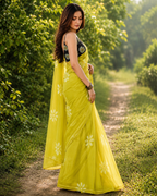 Lime Blossom Chanderi Saree