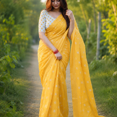 Sunshine Glow Chanderi Saree