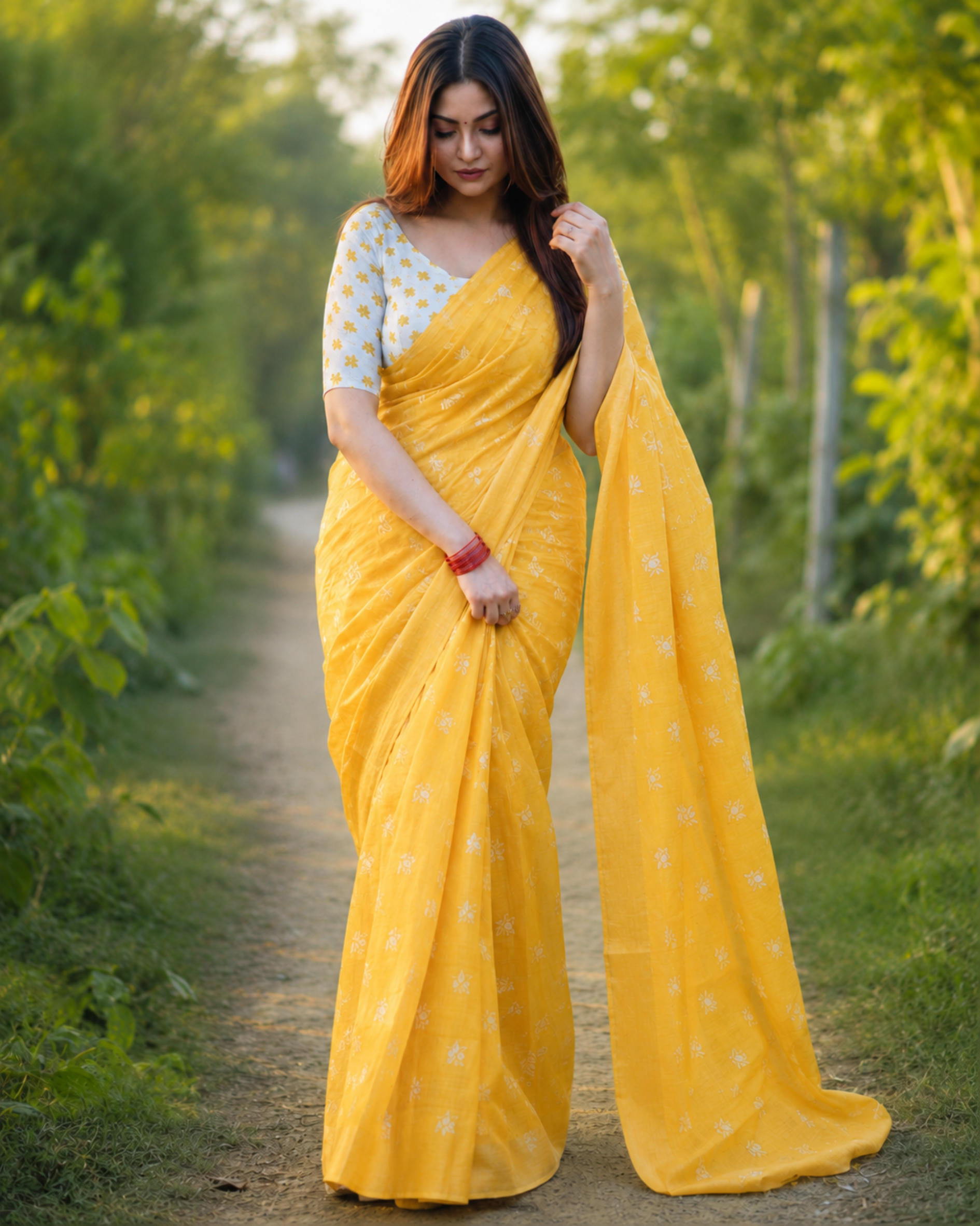 Sunshine Glow Chanderi Saree