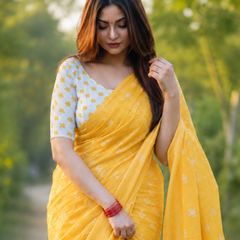 Sunshine Glow Chanderi Saree