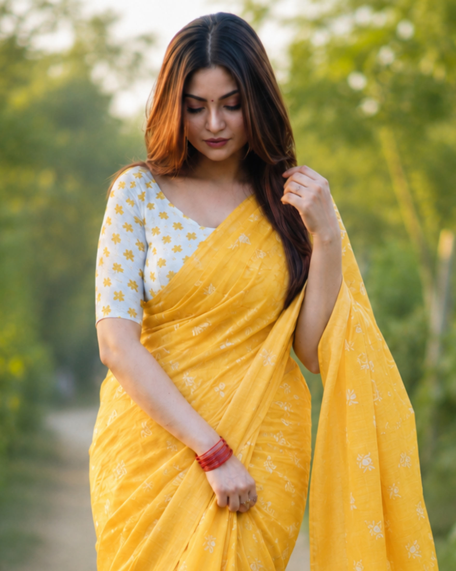 Sunshine Glow Chanderi Saree