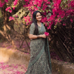 Sage Green Ambi Paisley Chanderi Saree