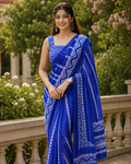 Royal Blue Printed Saree