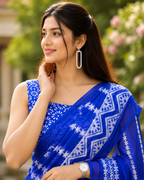 Royal Blue Printed Saree