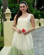Pistachio Ombre Pleated Maxi Dress