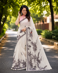Ivory Botanica Chanderi Saree