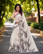 Ivory Botanica Chanderi Saree