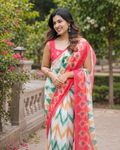Coral Multicolor Chanderi Saree