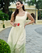 Pistachio Ombre Pleated Maxi Dress
