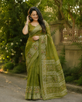 Olive Heritage Chanderi Saree