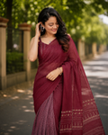 Royal Wine Chanderi Saree