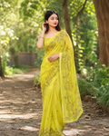 Citrus Vine Chanderi Saree