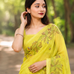 Citrus Vine Chanderi Saree