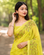 Citrus Vine Chanderi Saree