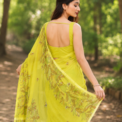 Citrus Vine Chanderi Saree