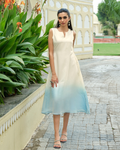 Azure Horizon Dip-Dye A-Line Dress