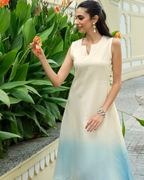 Azure Horizon Dip-Dye A-Line Dress
