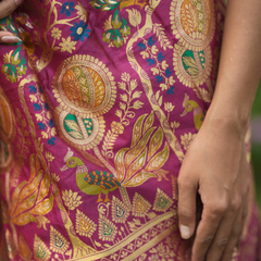 Orchid Pink Paithani Style Silk Saree