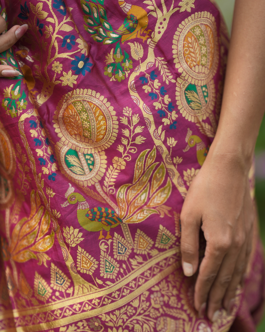 Orchid Pink Paithani Style Silk Saree