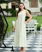 Sage Diamond Tiered Maxi Dress