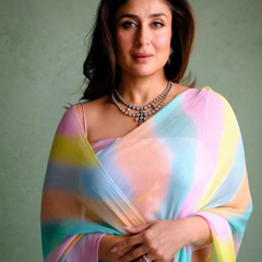 Pastel Rainbow Leheriya Chiffon Saree