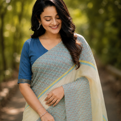 Sky Mist Chanderi Saree