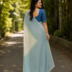Sky Mist Chanderi Saree