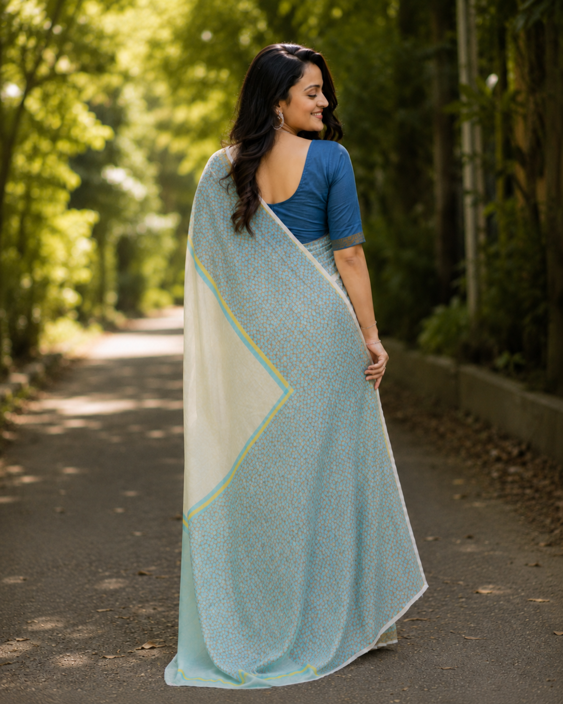Sky Mist Chanderi Saree