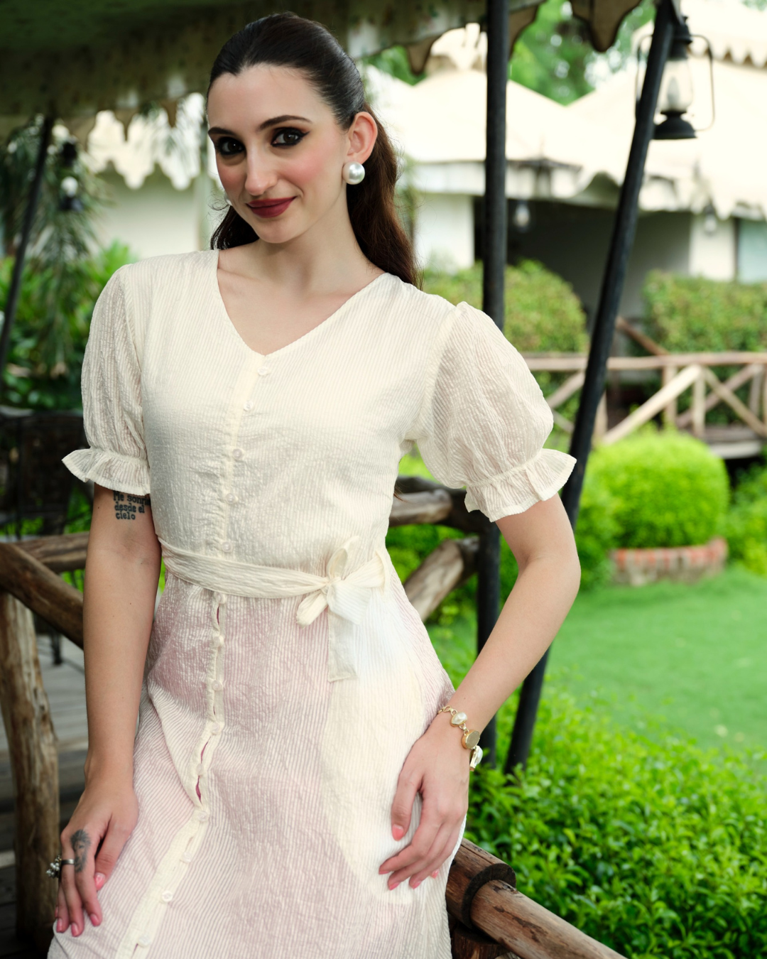 Ivory Blush Belted Tunic Set
