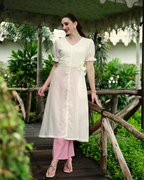 Ivory Blush Belted Tunic Set