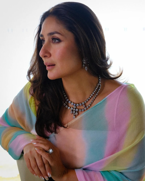 Pastel Rainbow Leheriya Chiffon Saree