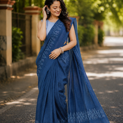 Indigo Grace Chanderi Saree