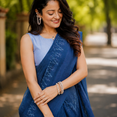 Indigo Grace Chanderi Saree