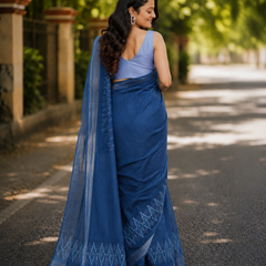 Indigo Grace Chanderi Saree