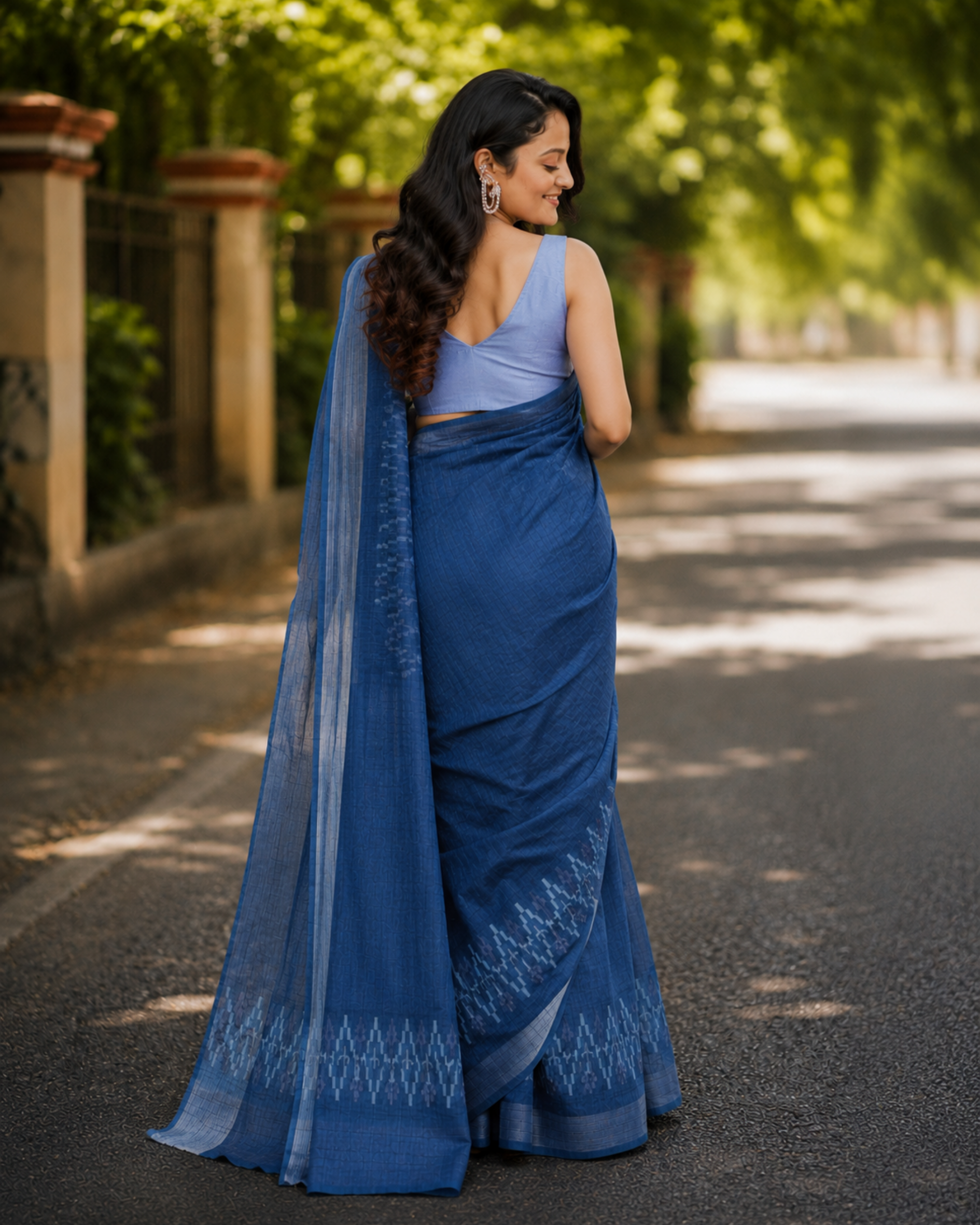 Indigo Grace Chanderi Saree