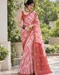 Rust Red Shibori Leheriya Bandhani Chanderi Saree