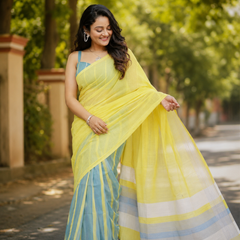 Sunbeam Stripe Chanderi Saree