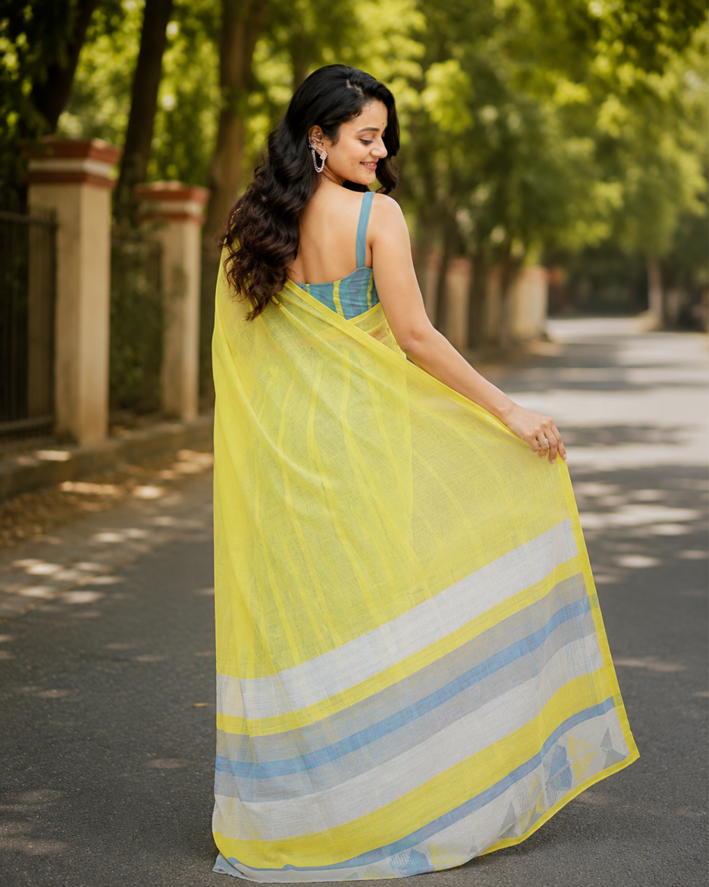 Sunbeam Stripe Chanderi Saree