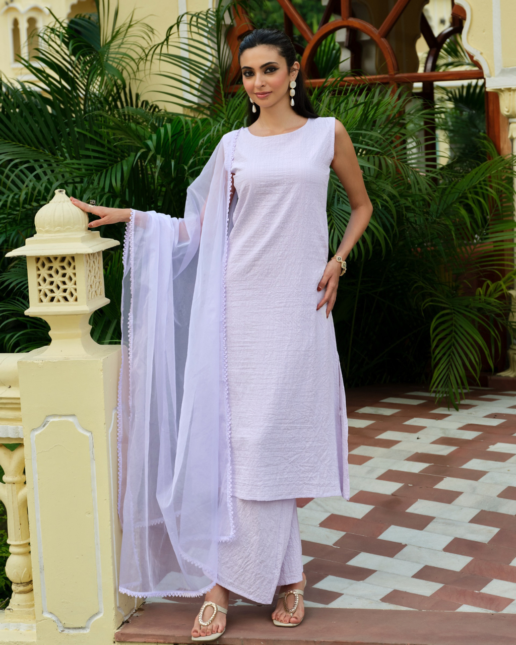 Lavender Crush Minimal Kurti Set