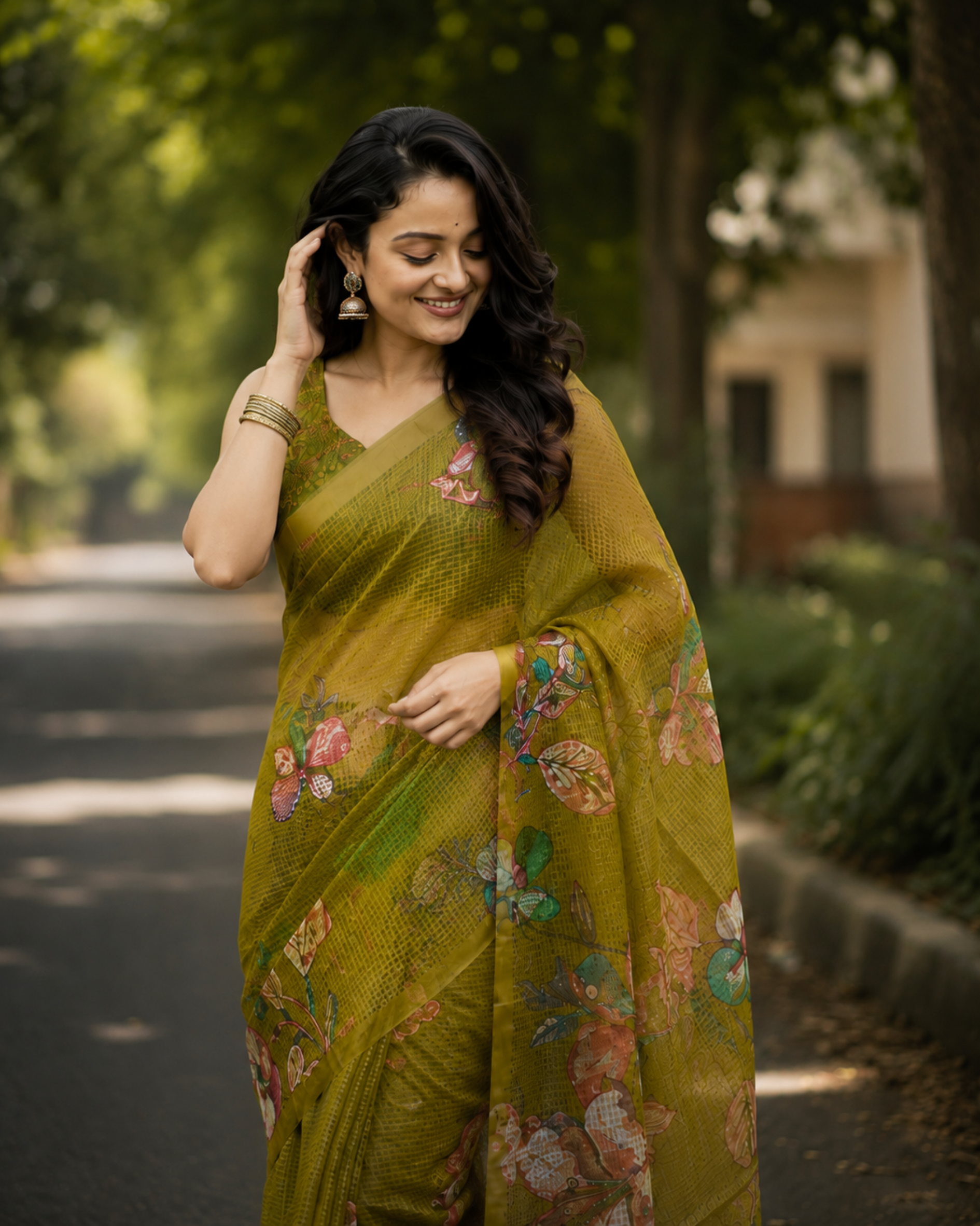 Olive Garden Chanderi Saree