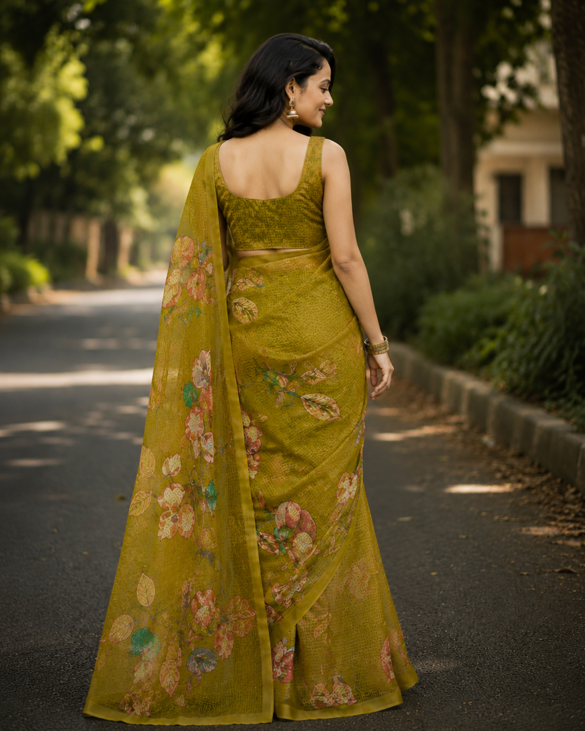 Olive Garden Chanderi Saree
